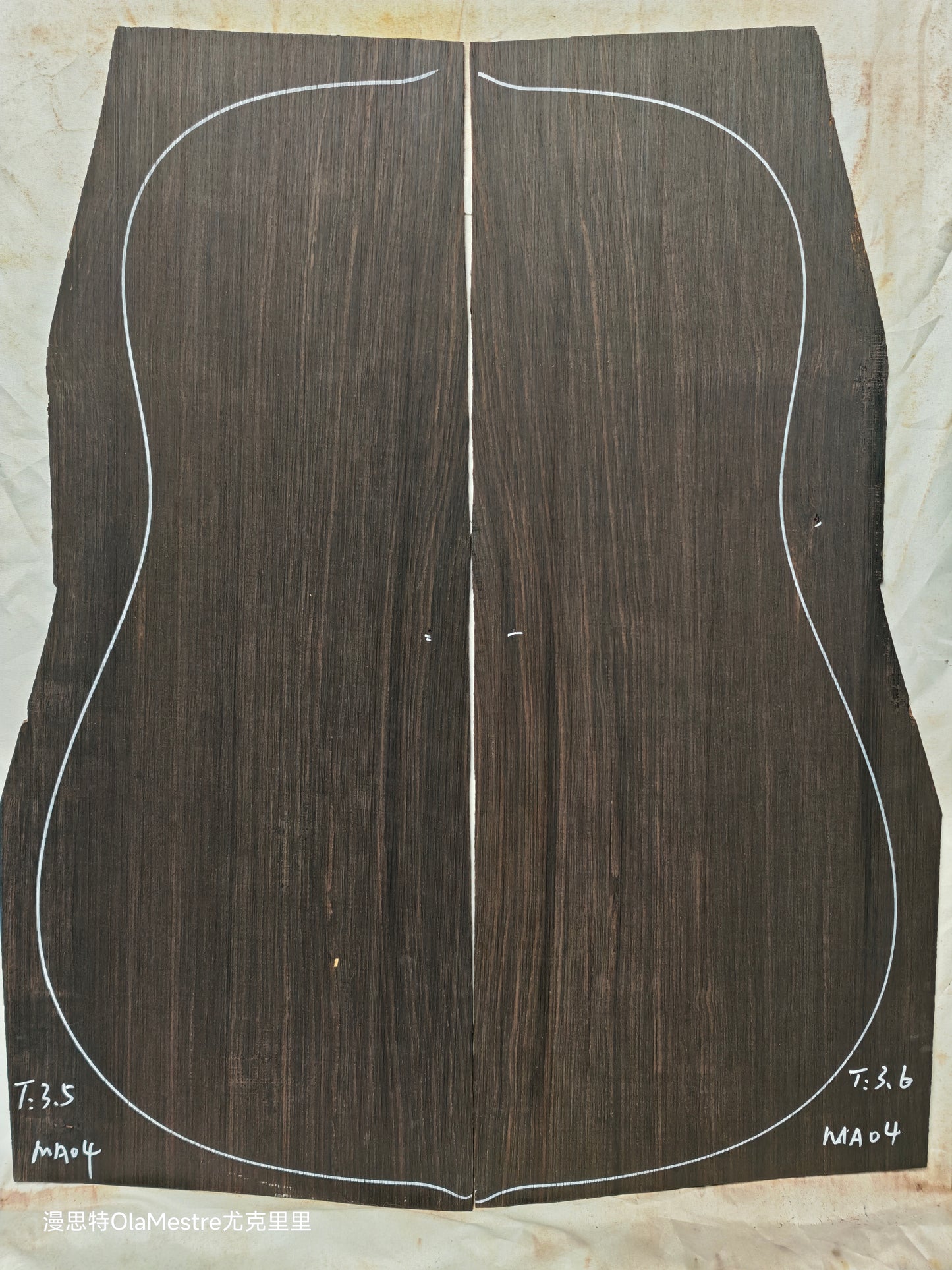 MA04 Quartersawn african blackwood back&sides guitar set with CITES
