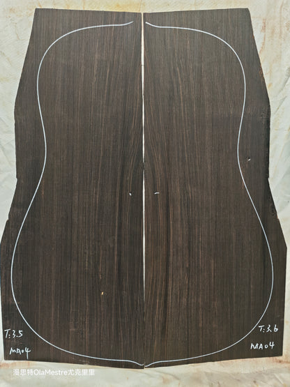 MA04 Quartersawn african blackwood back&sides guitar set with CITES