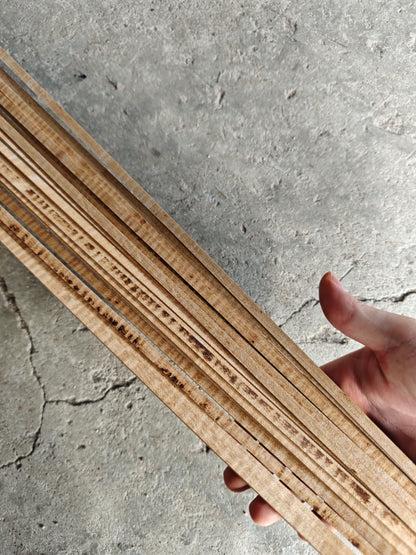 20x Curly teak wood guitar binding