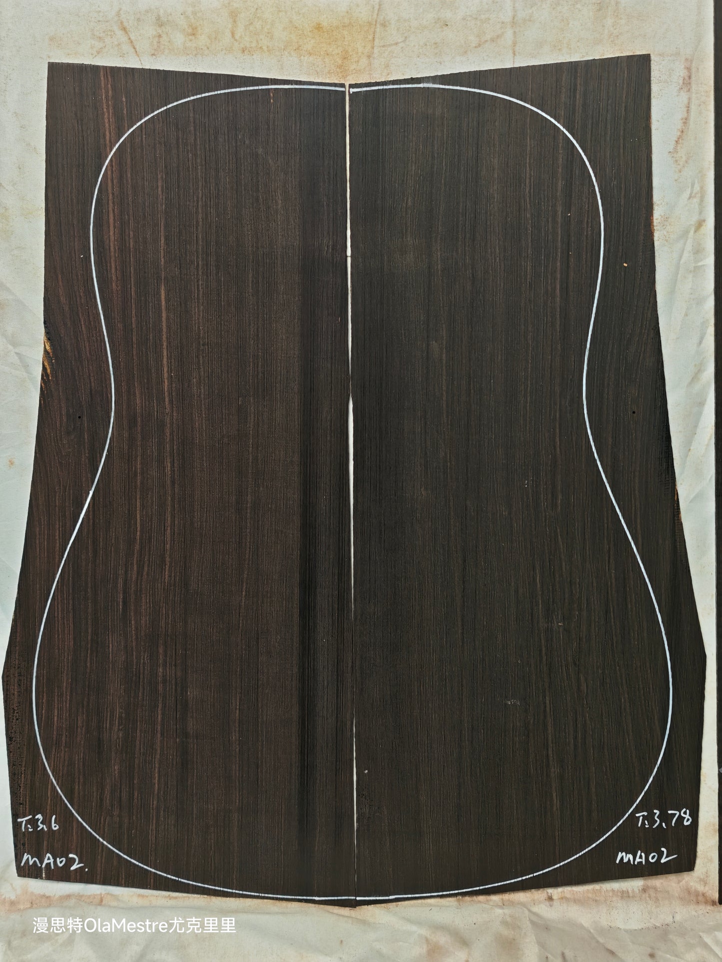 MA02 Quartersawn african blackwood back&sides guitar set with CITES