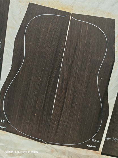 MA04 Quartersawn african blackwood back&sides guitar set with CITES