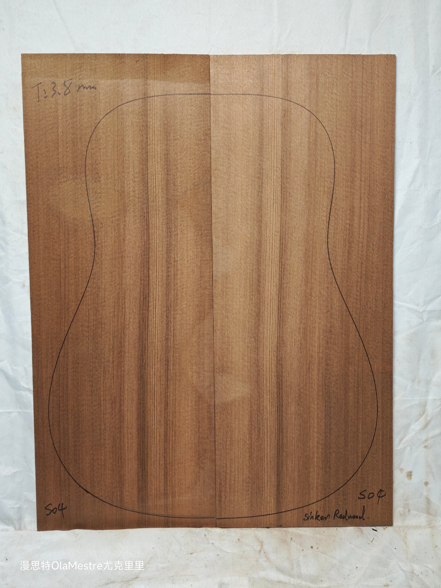S04 sinker redwood guitar top set