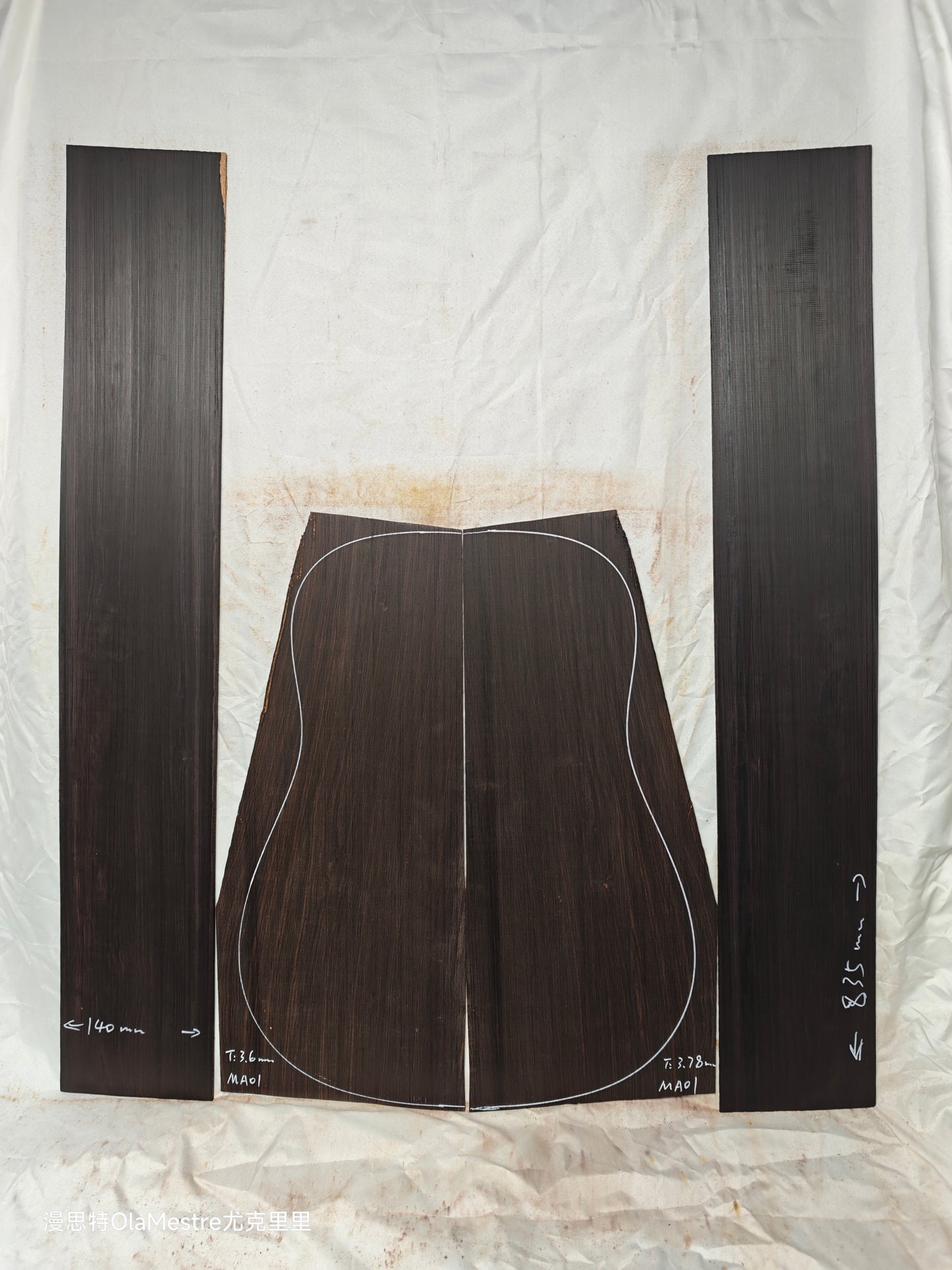 MA01 Quartersawn african blackwood back&sides guitar set with CITES