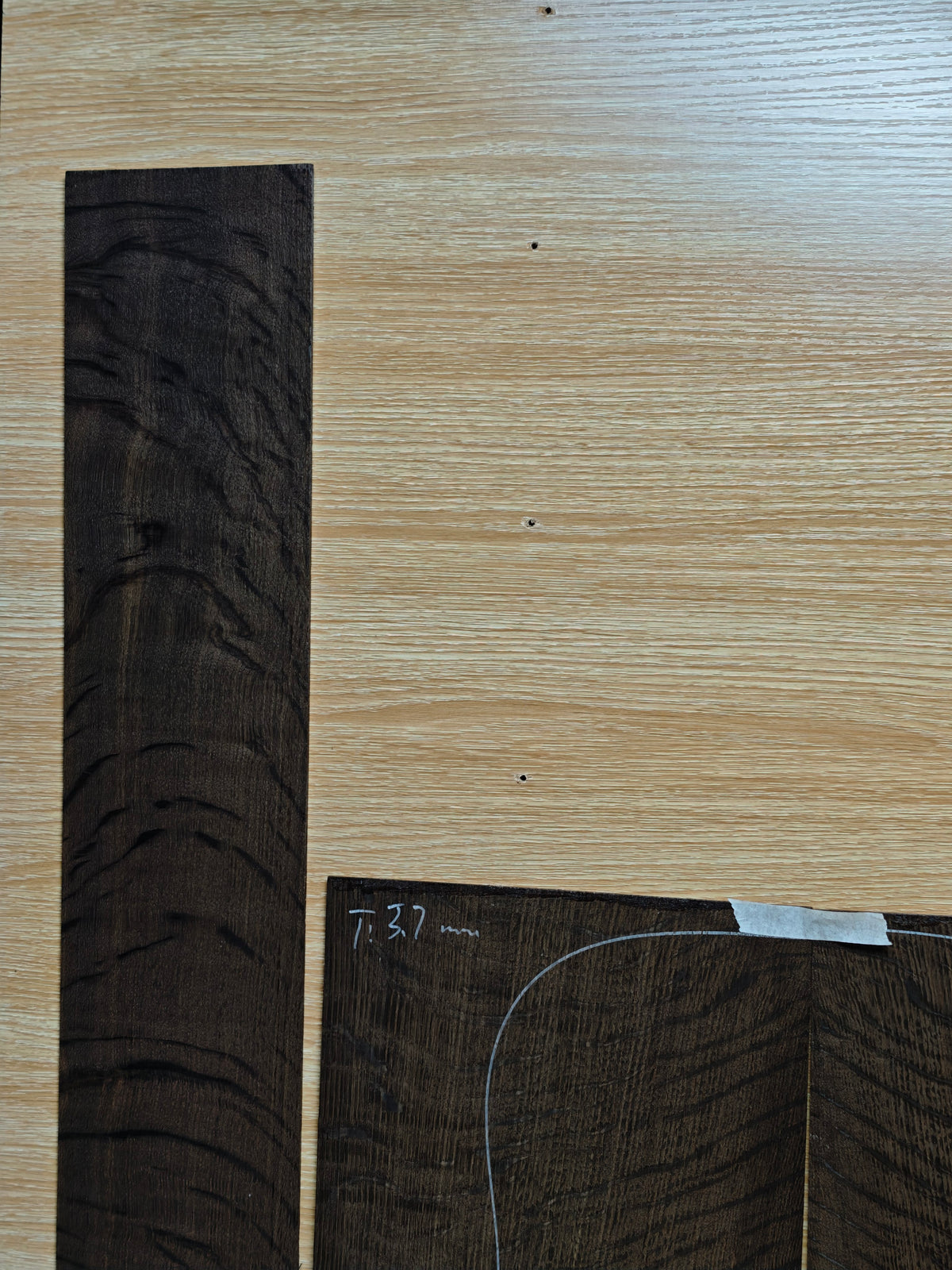 A03 Ancient Bog oak guitar back and side set