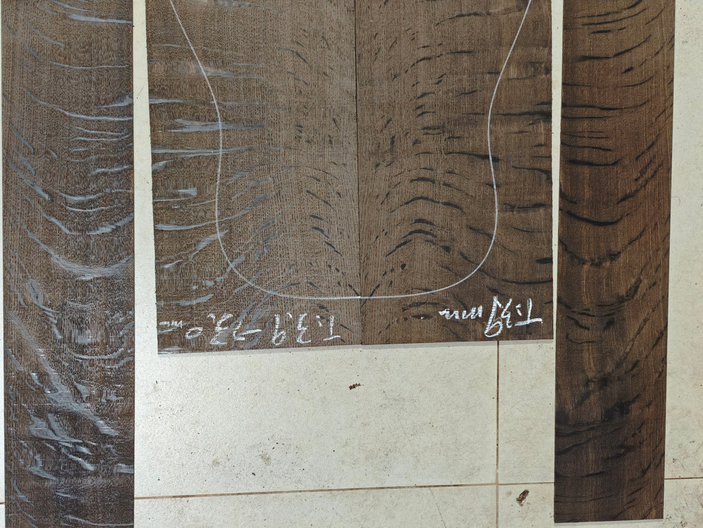 Ancient Bog oak guitar back and side set