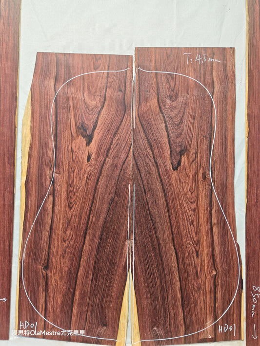 #01 Honduran rosewood guitar backs&sides set