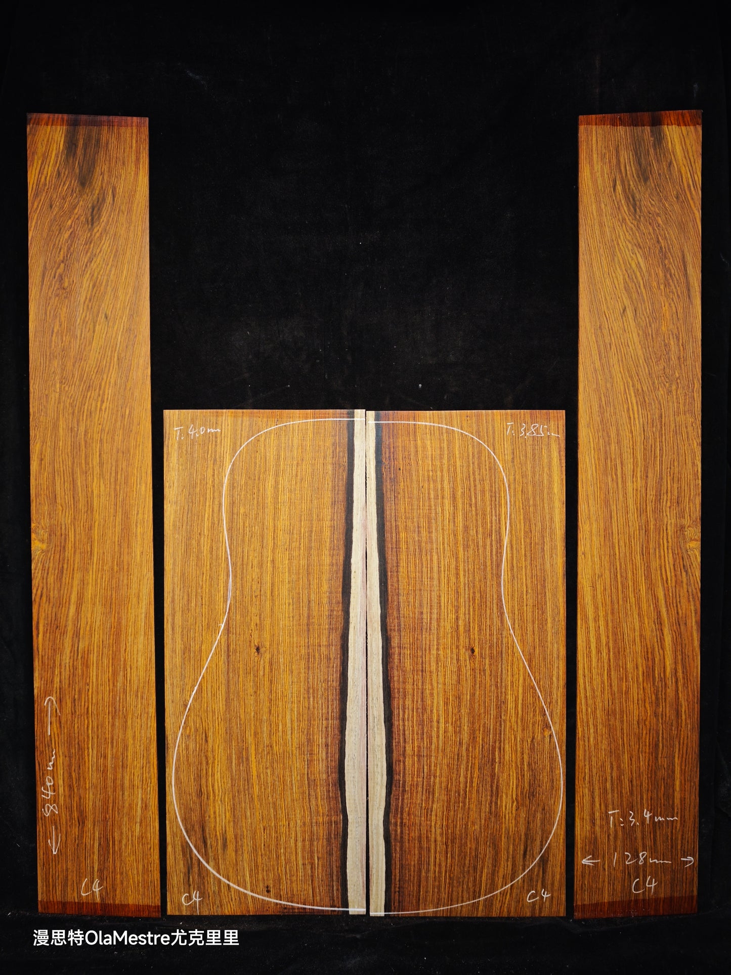 C4 cocobolo back&sides guitar set