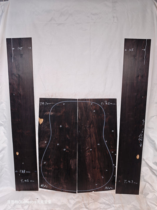 #02 african blackwood back&sides guitar set