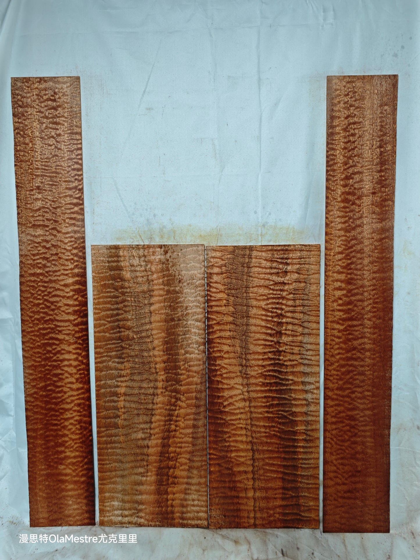 #013 Quilted sapele acoustic guitar back &sides set