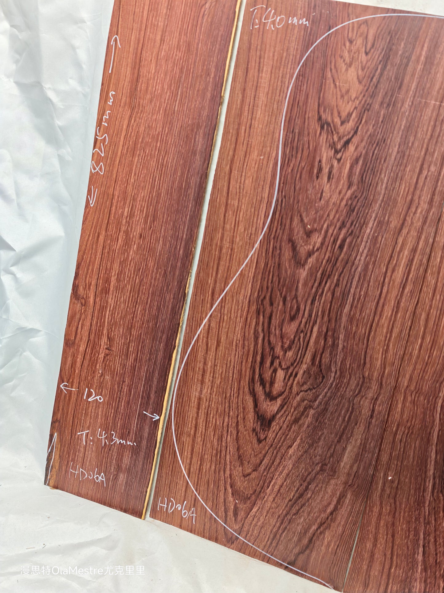 #06 Honduran rosewood guitar backs&sides set