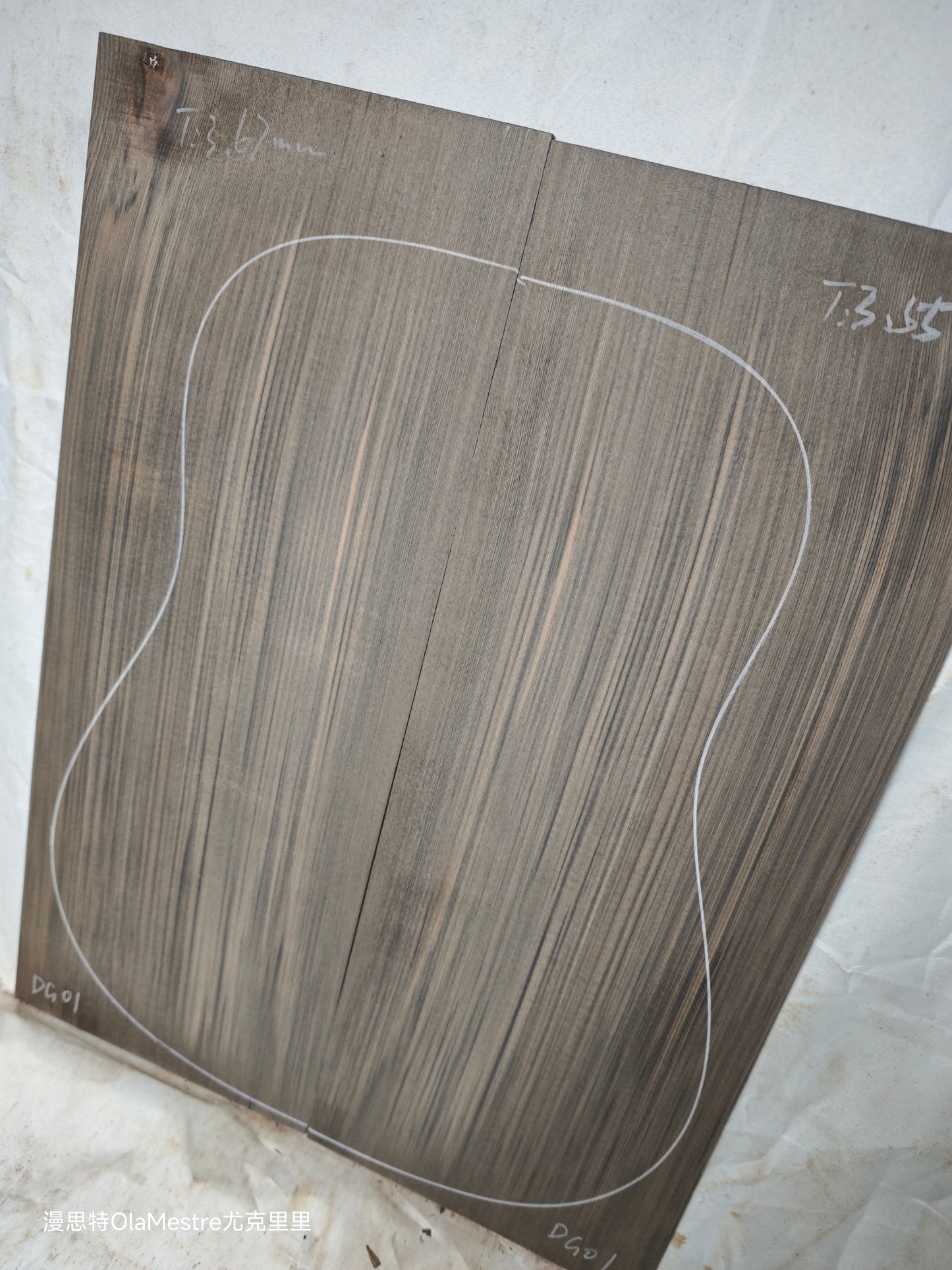 #DG01 Black 'Dragon Spruce' Ancient Sinker Chinese Spruce guitar top