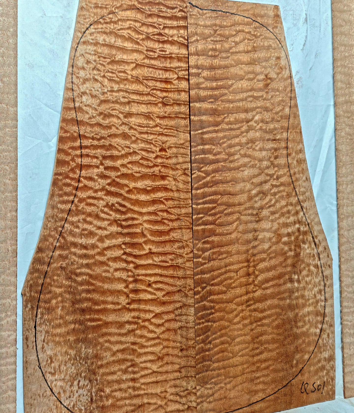 Quilted sapele acoustic guitar back &sides set