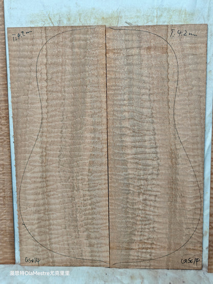 #013 Quilted sapele acoustic guitar back &sides set