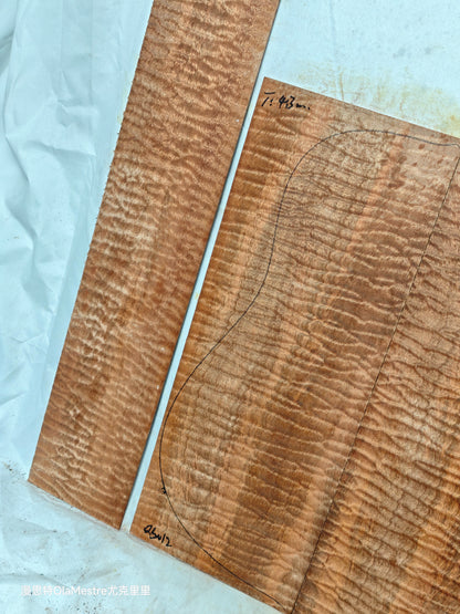 #012 Quilted sapele acoustic guitar back &sides set