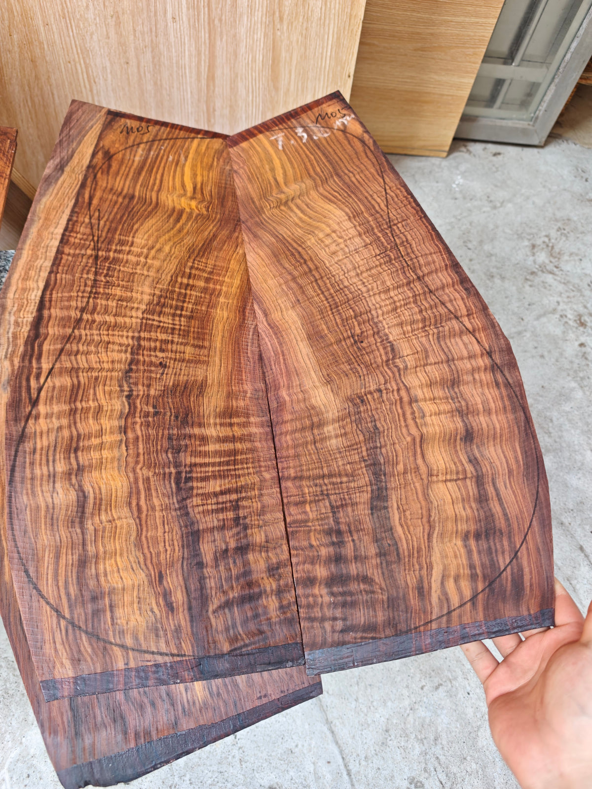 M05 curly Quartersawn cocobolo back&sides guitar set