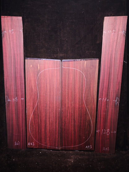 MA Quartersawn Bois de Rose madagascar rosewood back&sides guitar set A43
