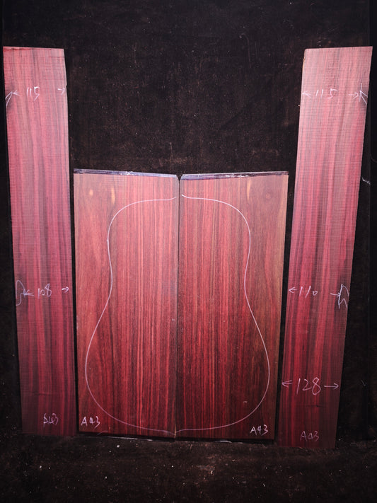 MA Quartersawn Bois de Rose madagascar rosewood back&sides guitar set A43