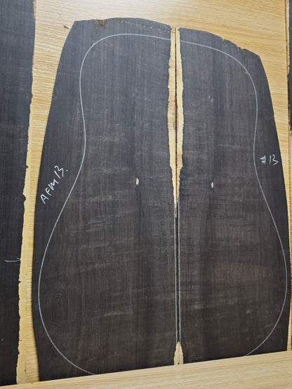 #13 curly african blackwood back&sides guitar set