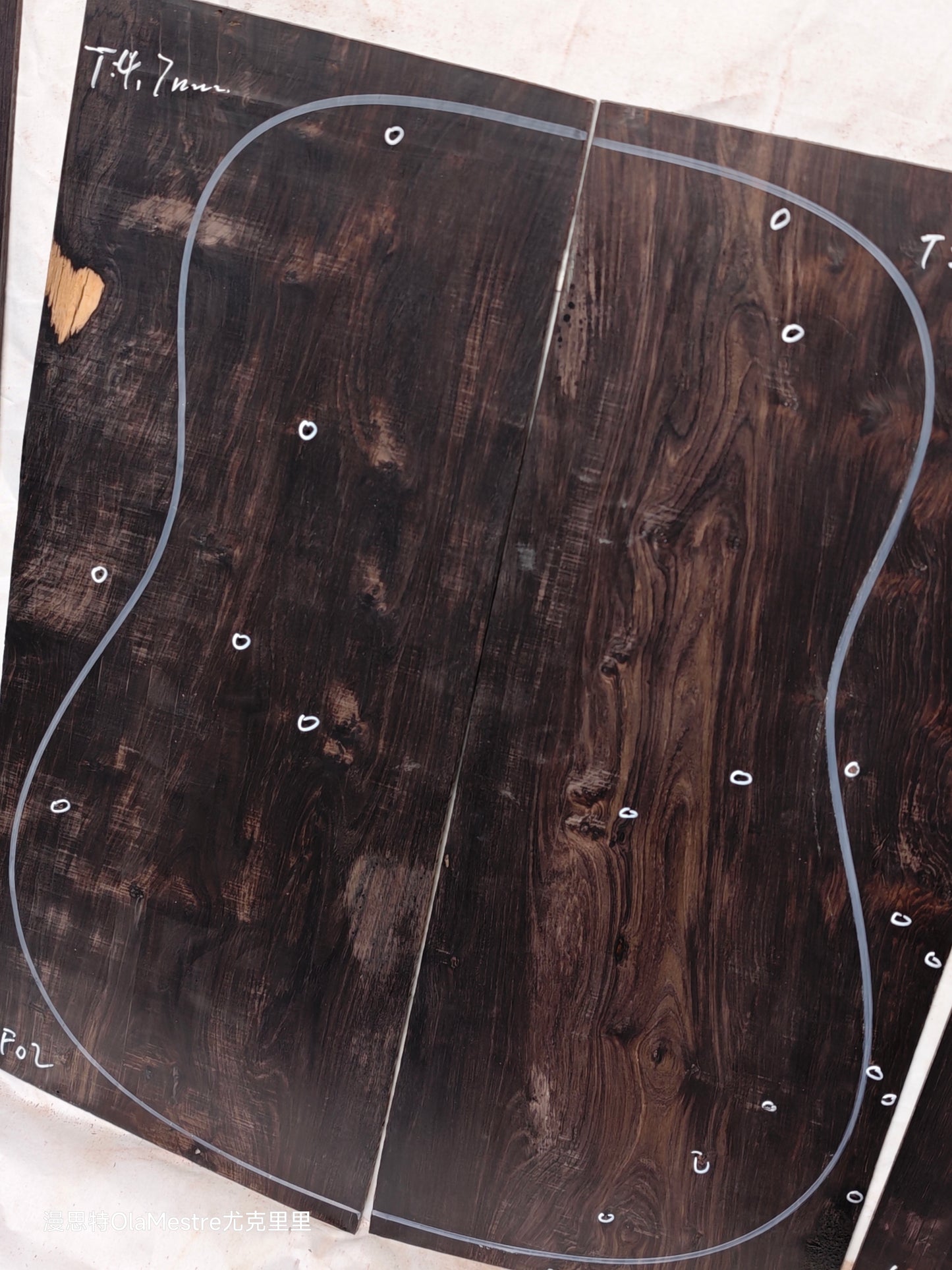 #02 african blackwood back&sides guitar set