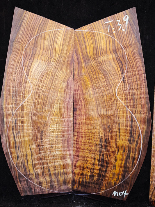 M04 curly Quartersawn cocobolo back&sides guitar set