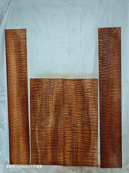 #011 Quilted sapele acoustic guitar back &sides set