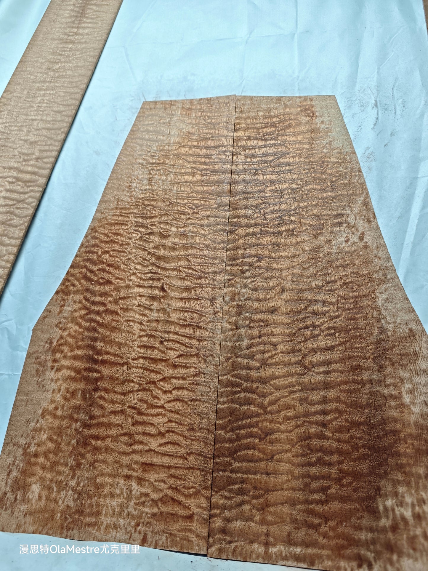 Quilted sapele acoustic guitar back &sides set