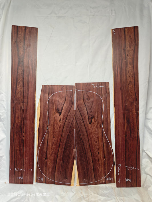 #01 Honduran rosewood guitar backs&sides set