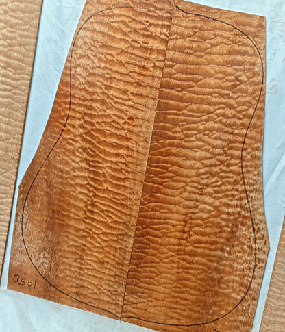 Quilted sapele acoustic guitar back &sides set