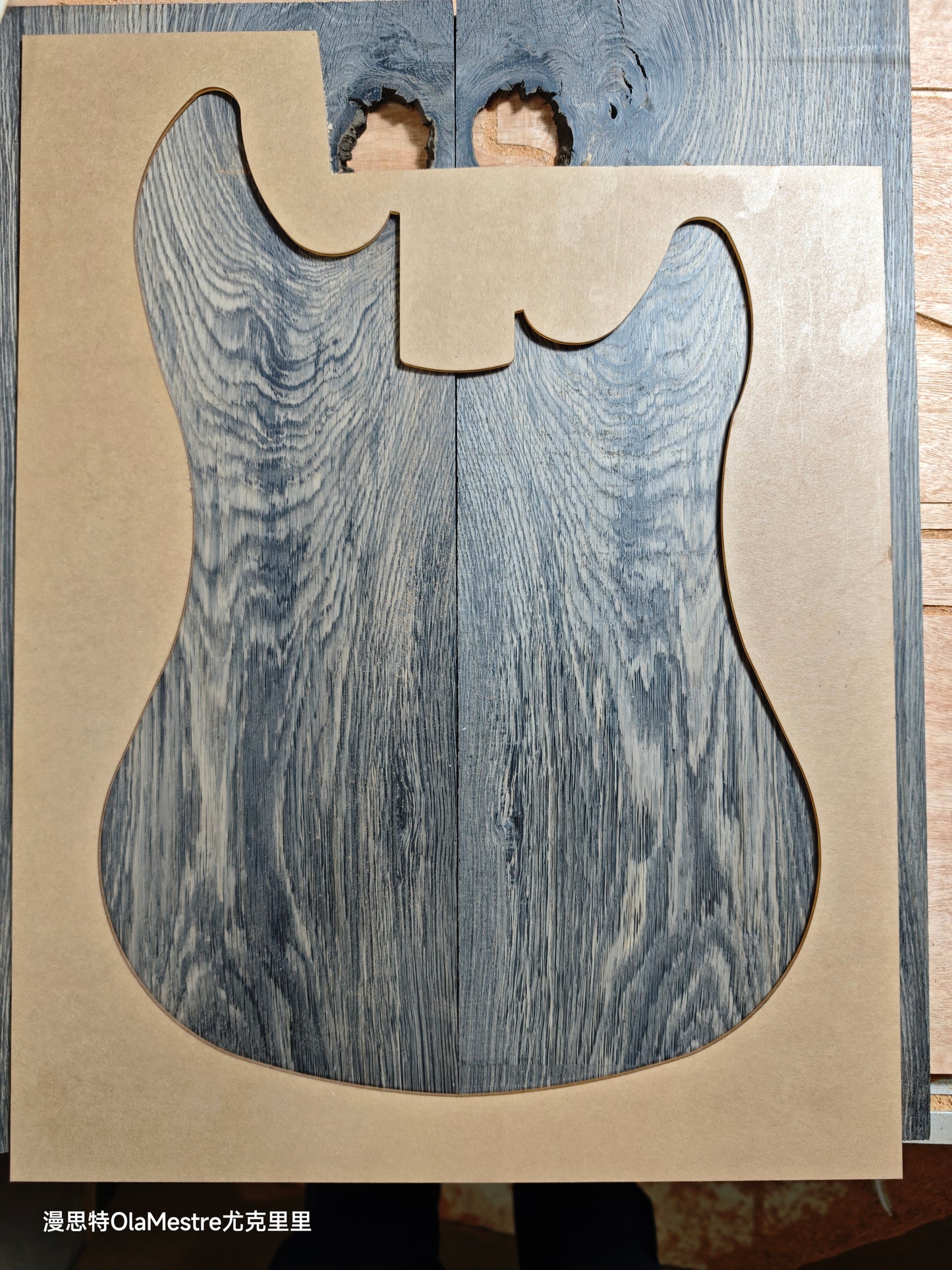 Bog oak electric guitar Drop top