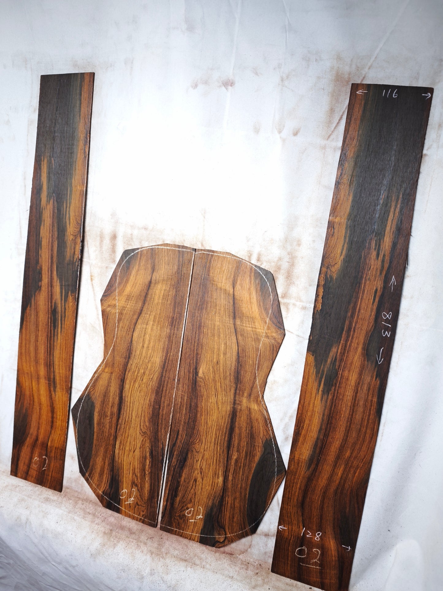 #01 MA Brazilian rosewood guitar backs&sides set with CITES