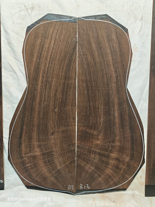 #13 curly quartersawn Brazilian rosewood guitar backs&sides set with CITES