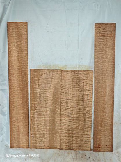 #011 Quilted sapele acoustic guitar back &sides set