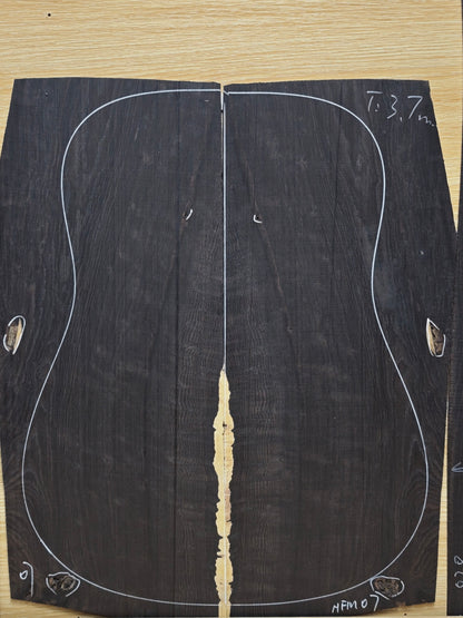 #07 curly african blackwood back&sides guitar set