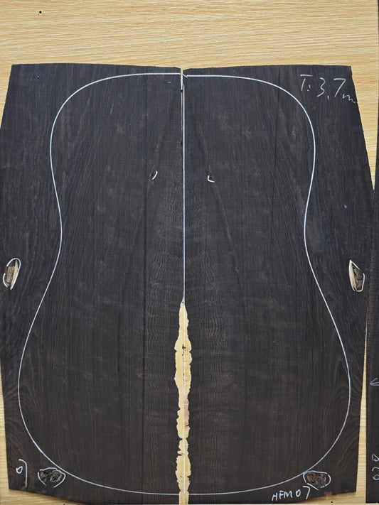 #07 curly african blackwood back&sides guitar set