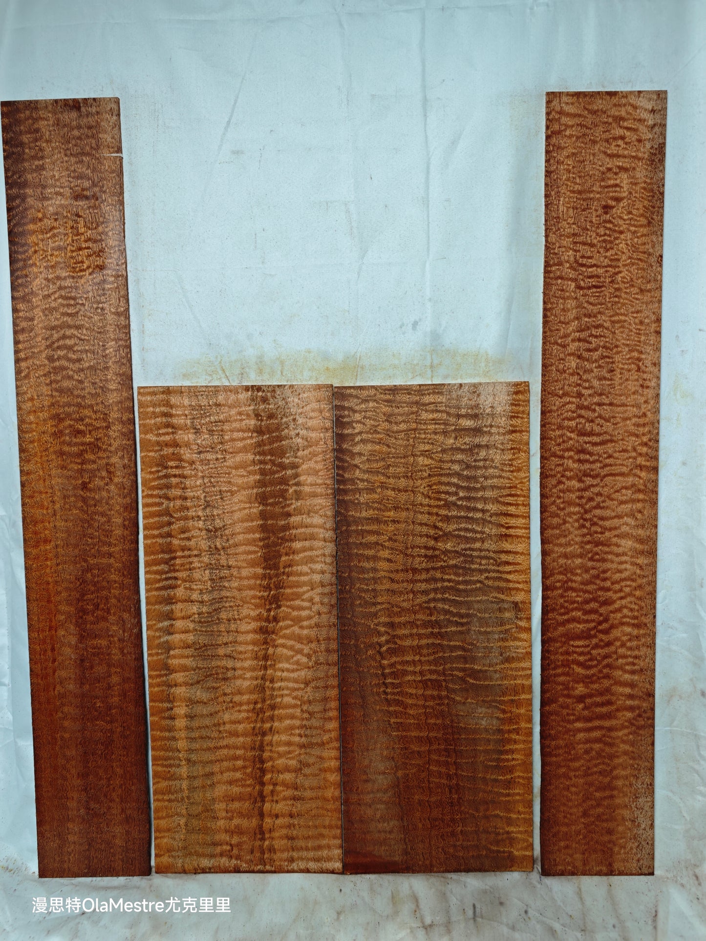 #014 Quilted sapele acoustic guitar back &sides set