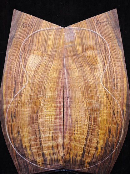 M03 curly Quartersawn cocobolo back&sides guitar set
