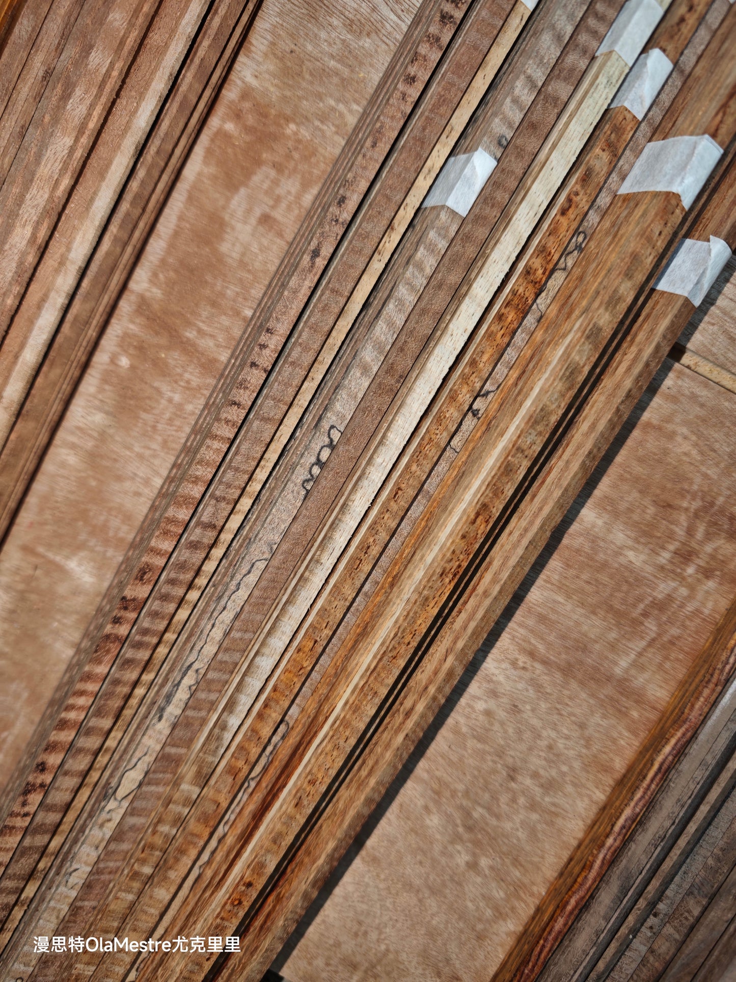 Curly padauk wood guitar binding