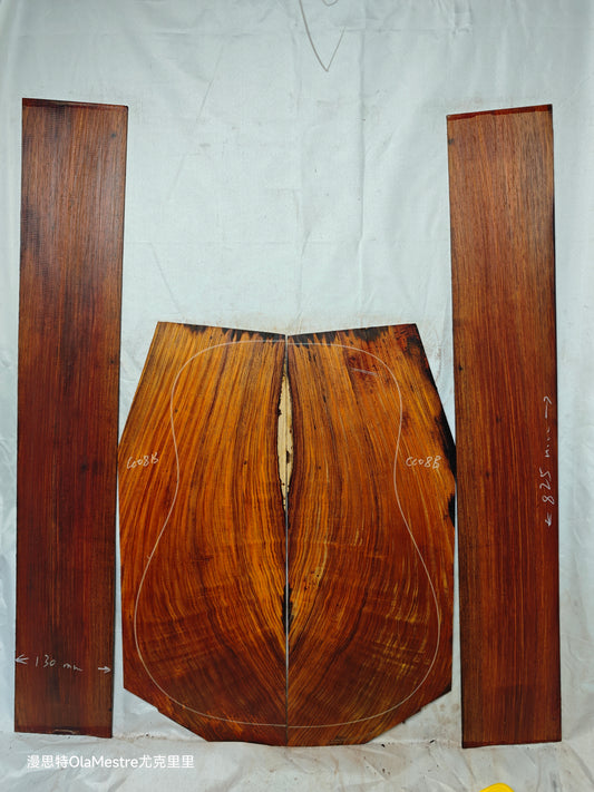 #08 curly Quartersawn cocobolo back&sides guitar set