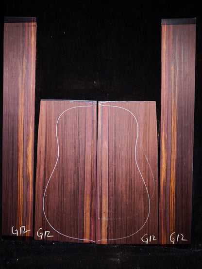 G12 Striped Guatemalan Rosewood back&sides guitar set