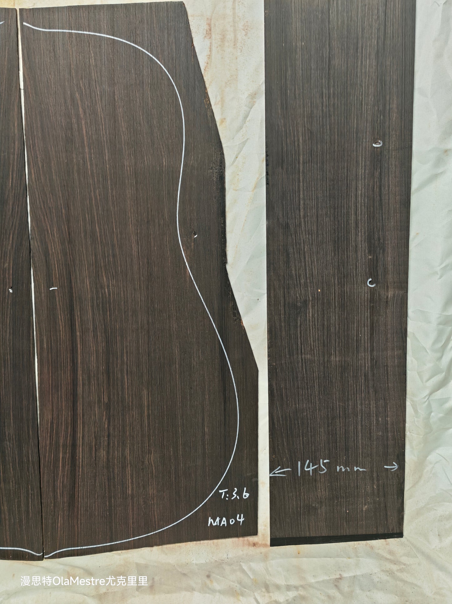 MA04 Quartersawn african blackwood back&sides guitar set with CITES