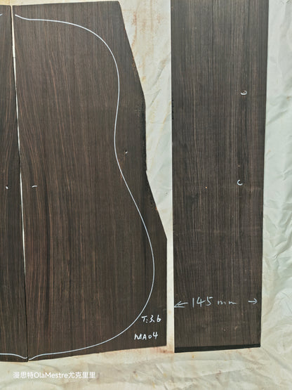 MA04 Quartersawn african blackwood back&sides guitar set with CITES