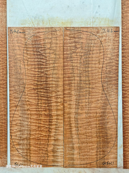 #011 Quilted sapele acoustic guitar back &sides set