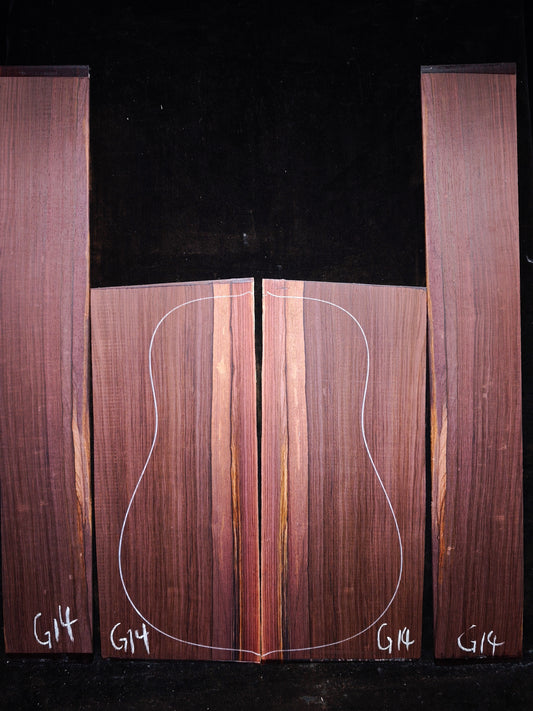 G14 Striped Guatemalan Rosewood back&sides guitar set