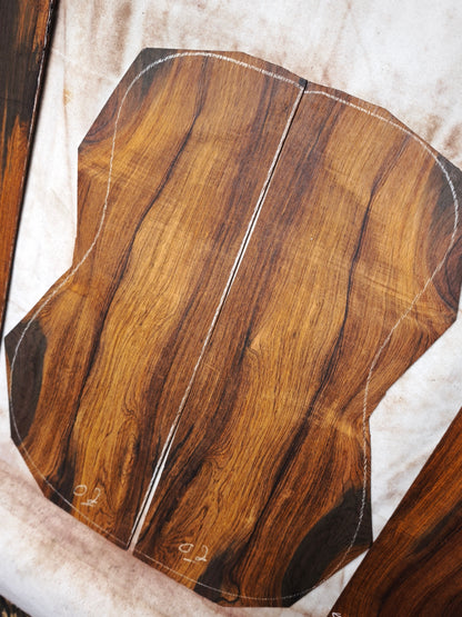 #01 MA Brazilian rosewood guitar backs&sides set with CITES
