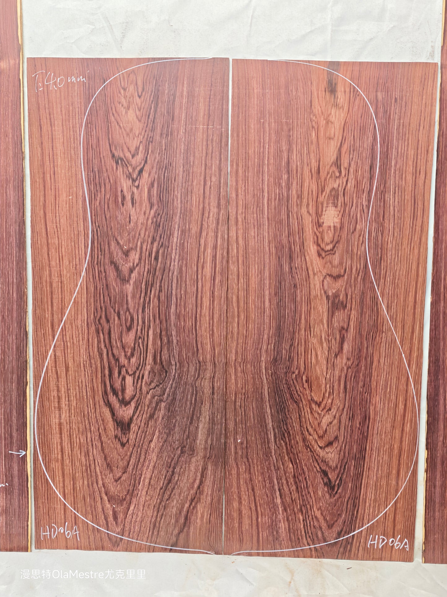 #06 Honduran rosewood guitar backs&sides set