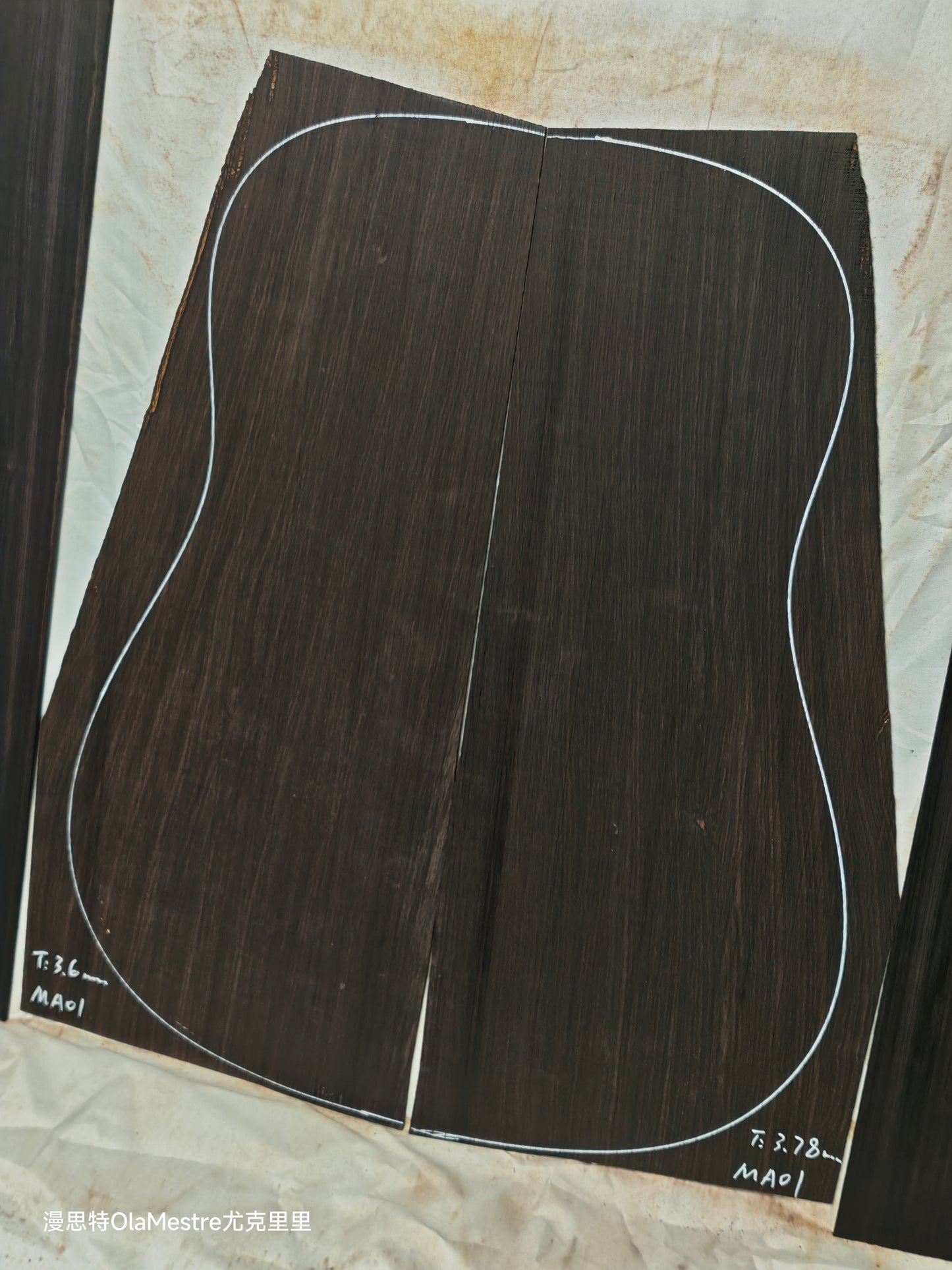 MA01 Quartersawn african blackwood back&sides guitar set with CITES