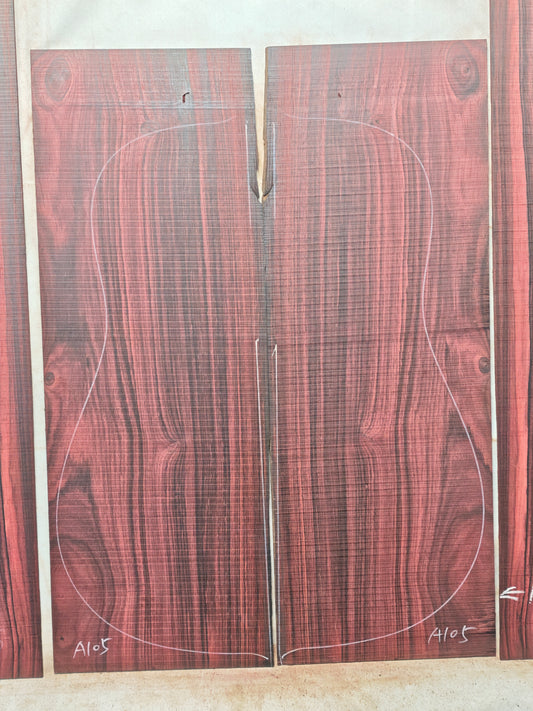 MA Quartersawn Bois de Rose madagascar rosewood back&sides guitar set A105