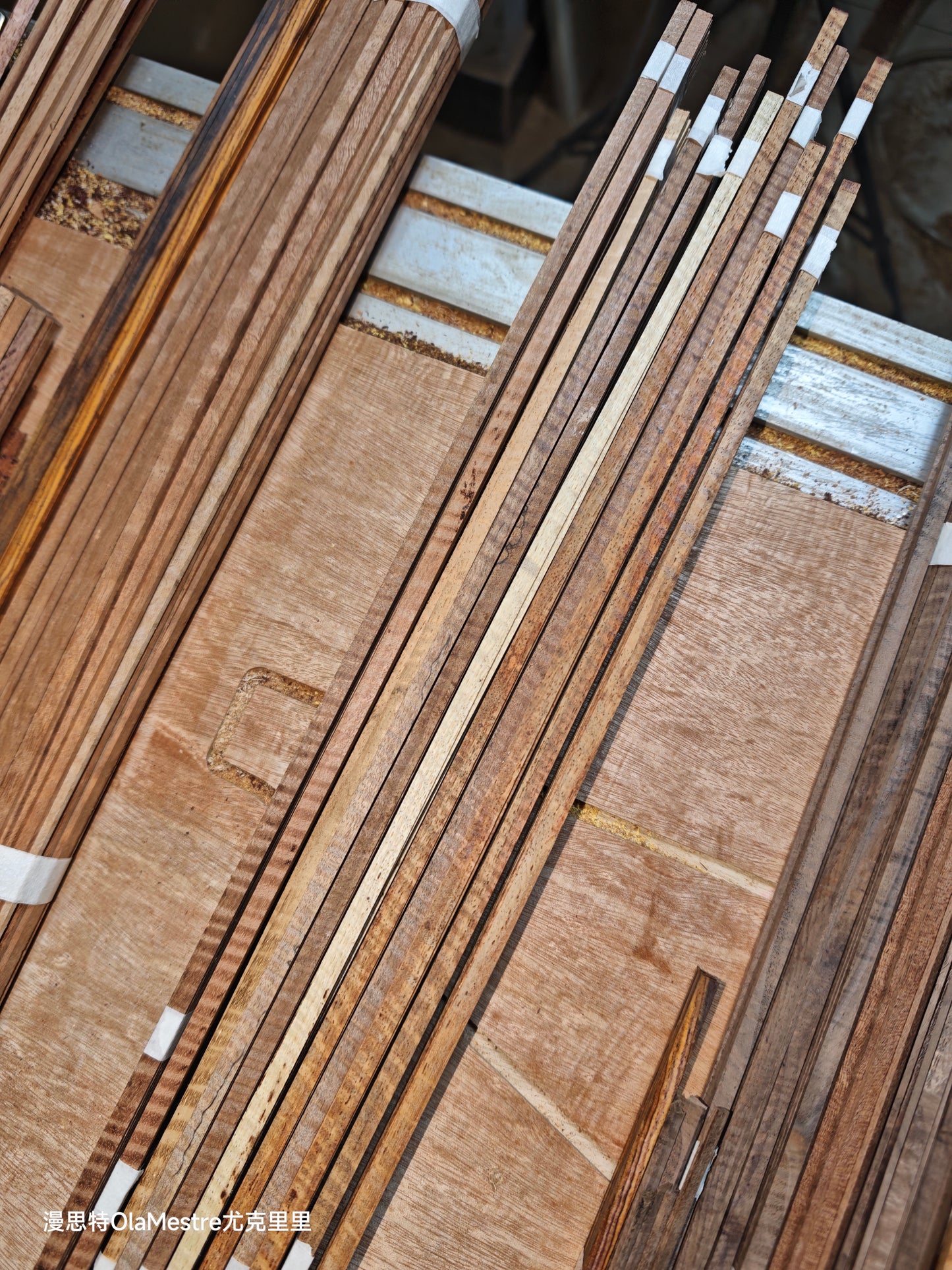 Curly padauk wood guitar binding