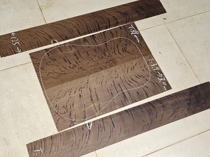 Ancient Bog oak guitar back and side set