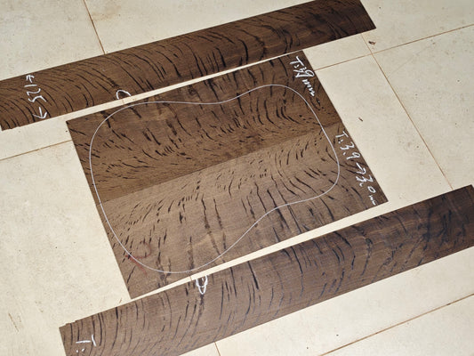 Ancient Bog oak guitar back and side set